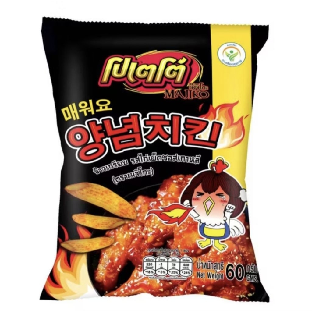 ‼️ 1แถม1 ‼️โปเตโต้ ข้าวเกรียบ รสไก่เผ็ดซอสเกาหลี (ตราเมจิโกะ) 60 กรัม