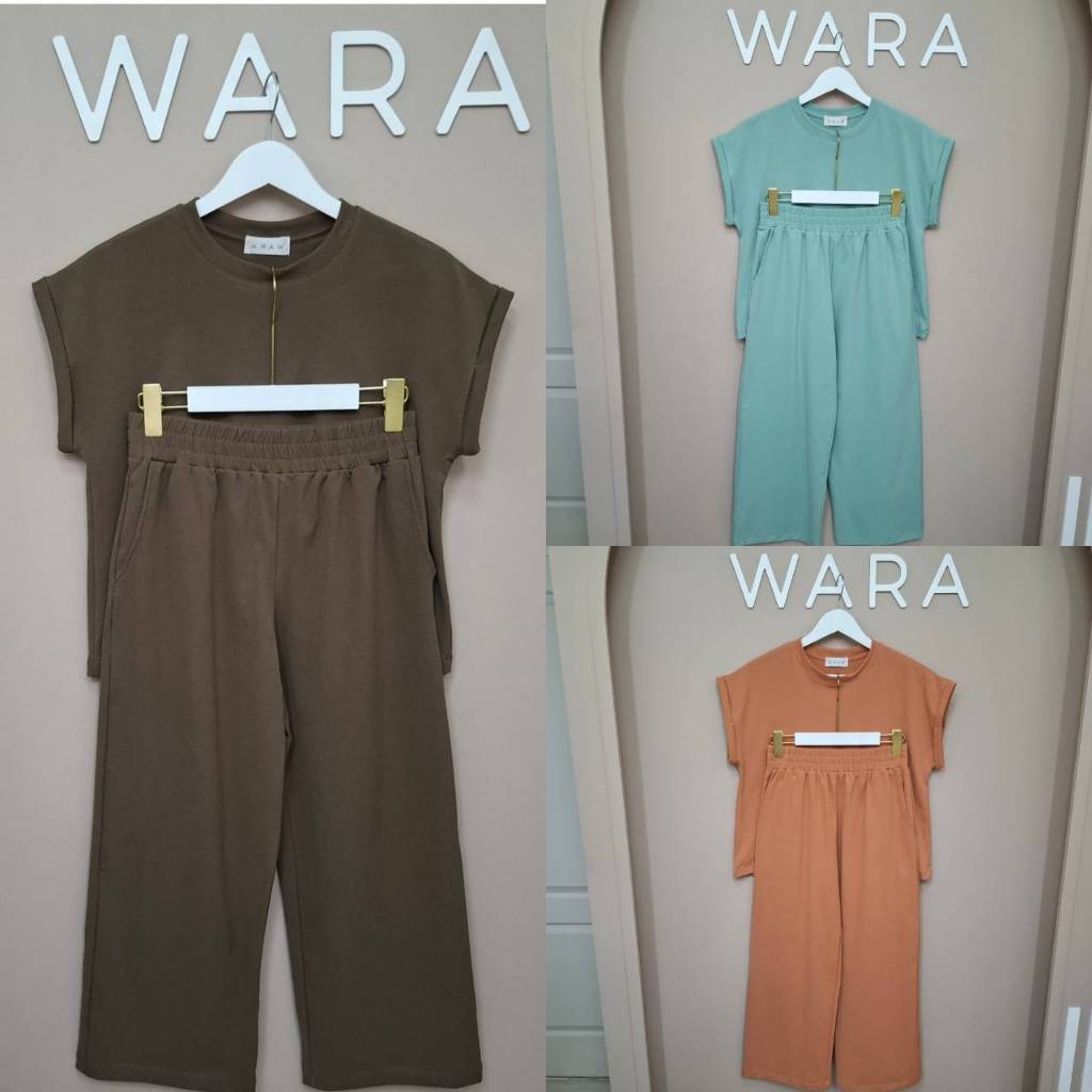 [ U41 ]  ชุดเซตผ้า COTTON SPANDEX คอกลมแขนเบิ้ล + ขายาว 34นิ้ว