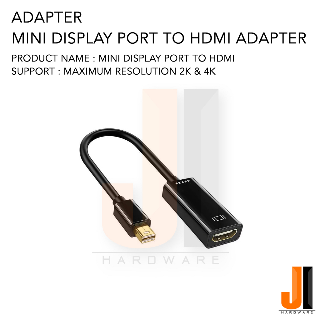 Mini display port to HDMI Adapter (Max resolution 2K&4K) (สินค้าใหม่มีการรับประกัน)
