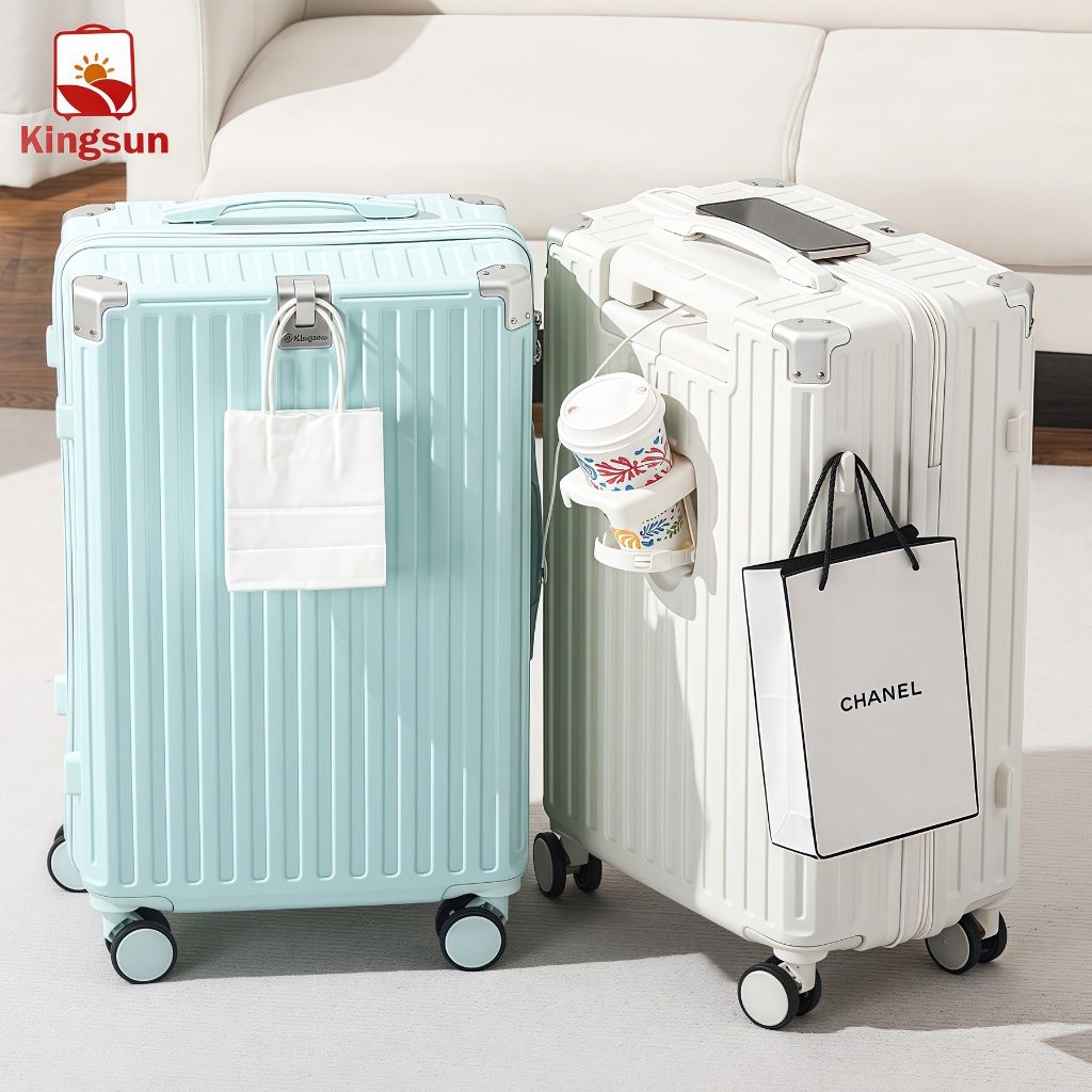 Kingsun กระเป๋าเดินทางอเนกประสงค์ พร้อมพอร์ตชาร์จ USB กระเป๋าเดินทางมีล้อ ขนาด 20/24/28 นิ้ว KS-P306-909