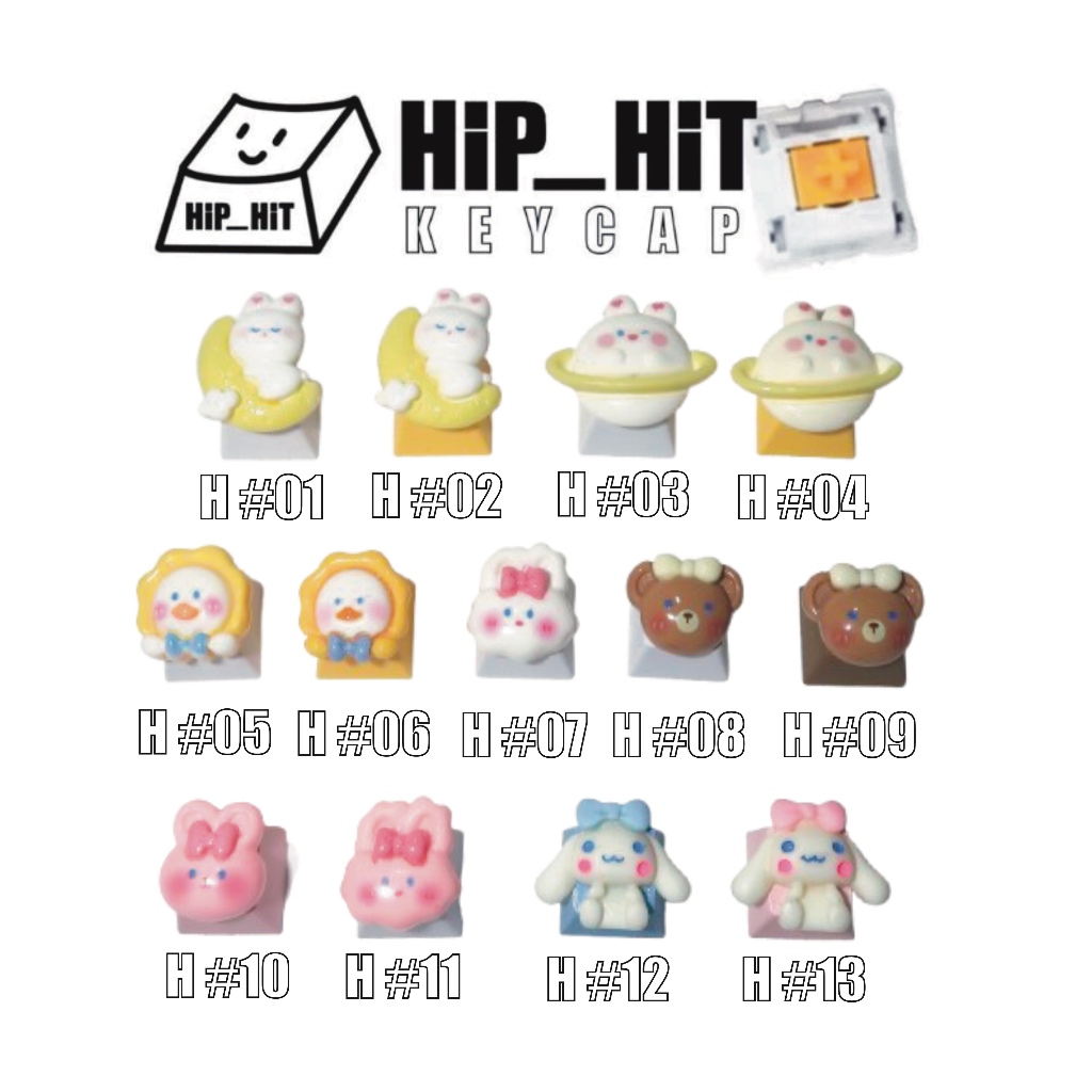 Keycap คีย์แคป ลาย กระต่าย หมี เป็ดฯ น่ารักๆ ตกแต่งคีย์บอร์ด แม็คคคานิคฯ