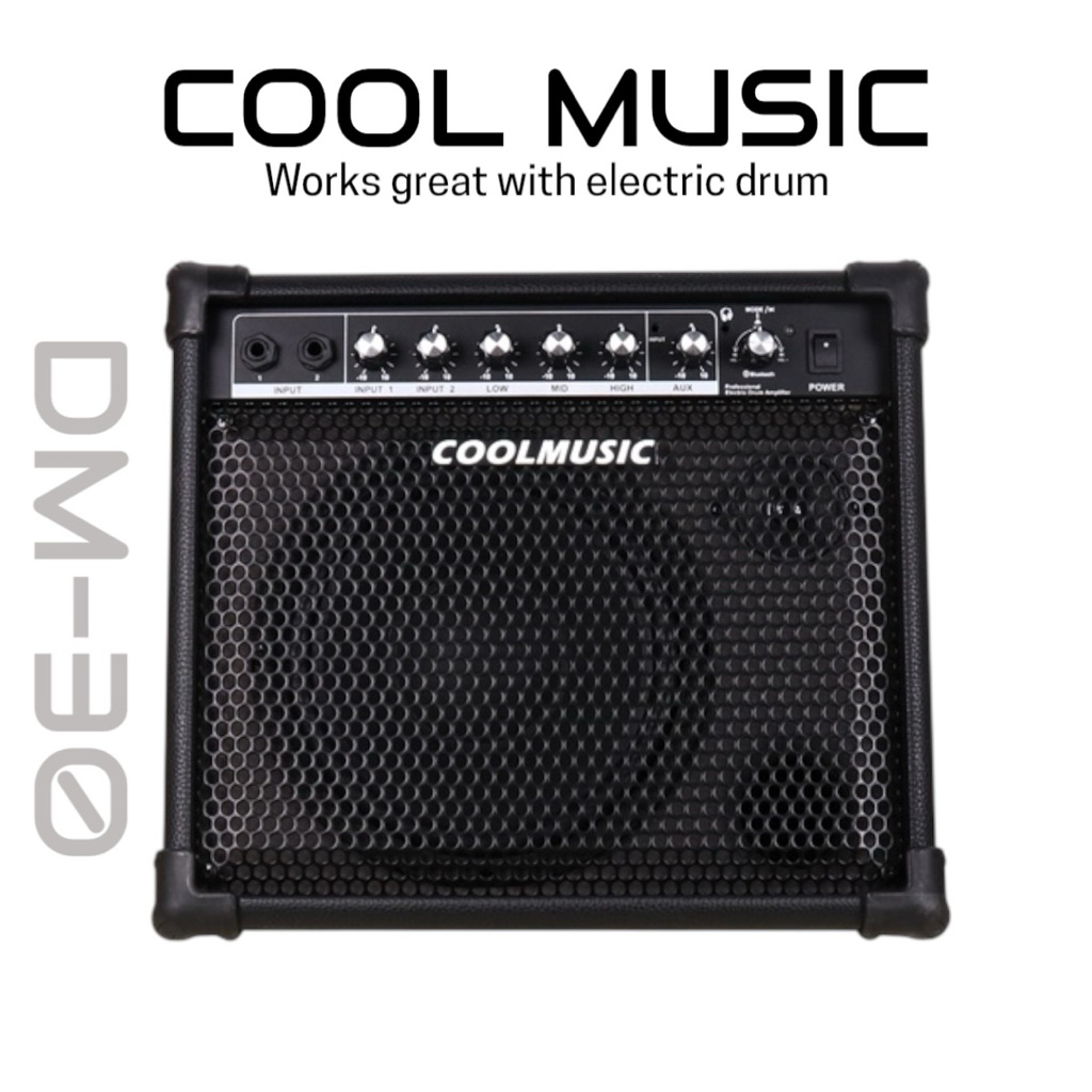 ตู้แอมป์กลองไฟฟ้า Coolmusic DM-30 ขนาดกระทัดรัด พกพาสะดวก สามารถปรับ EQ ได้ 3-band EQ