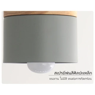 ECONN โคมไฟระย้าโคมระย้าไม้สีมาการอง ใช้หลอด E27 สไตล์โมเดิร์น สำหรับร้านอาหาร บาร์ ห้องครัวไฟห้องนอนโคมไฟ