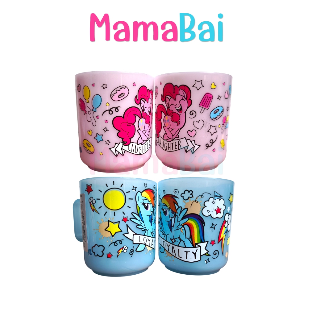 (MMB) แก้วน้ำพลาสติก Food Grade มีหู ลายการ์ตูนลิขสิทธ์แท้ @MamaBaiShop - รูปที่ 2