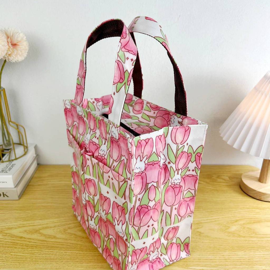 กระเป๋าผ้าเคลือบทรงเล็กกระเป๋าหน้า กว้าง 8.5