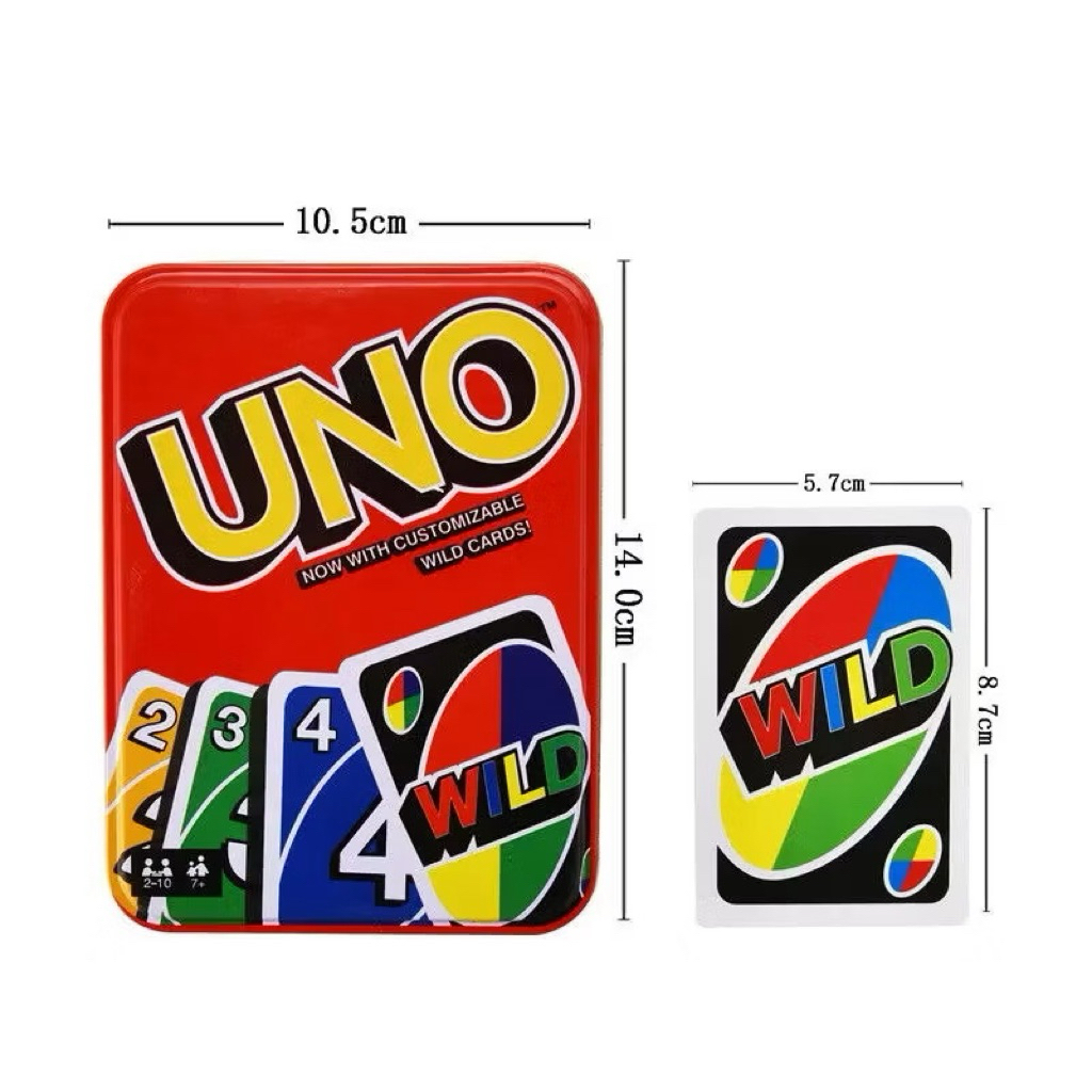 ไพ่การ์ด กล่องเหล็ก เกมอูโน่ WILD รุ่นกล่องเหล็ก มี108ใบ