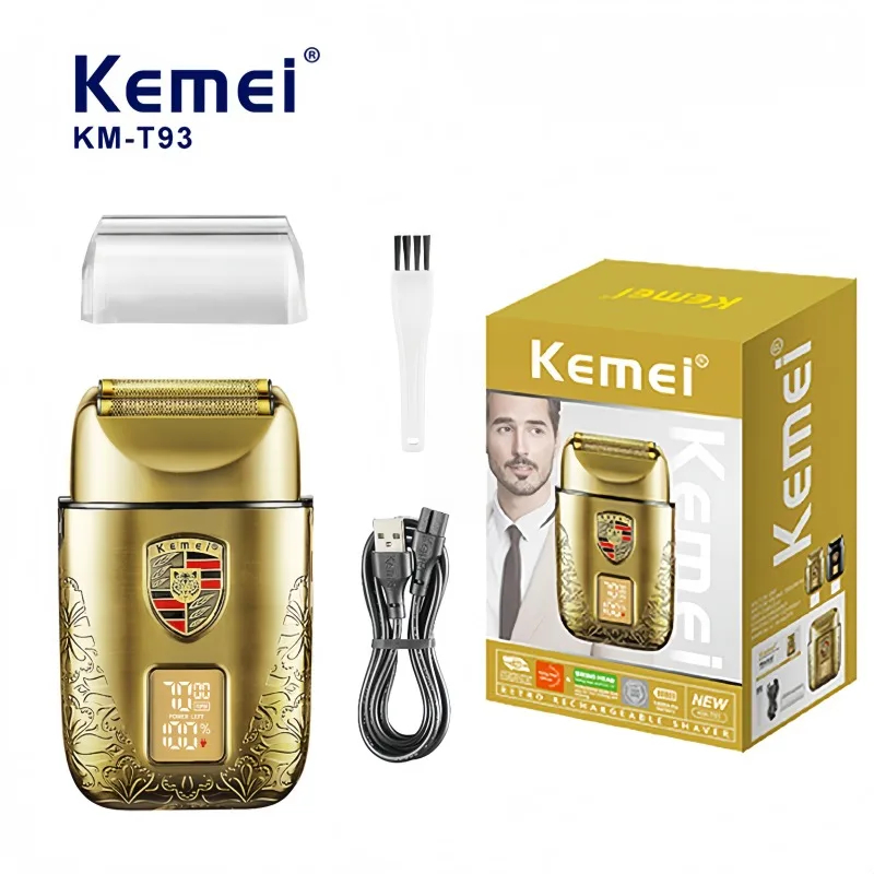 แบตตาเลี่ยนไฟฟ้า kemei KM-T93 กันน้ำได้ โกนหนวดตัดแต่งทรงผม ที่ตัดผมไร้สาย เสียงเงียบ (พร้อมส่งจากไทย) - รูปที่ 7