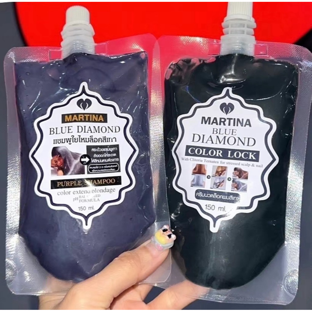 แชมพูเทา+ครีมนวดเทามินิ ขนาดชุดละ300ml. ล็อคผมสีเทา