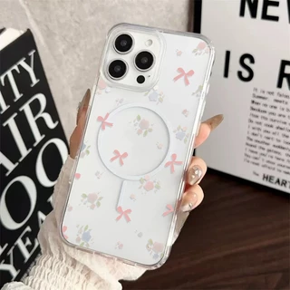 🦋GOOD🦋แม่เหล็ก เคสใสกันกระแทก เคสสําหรับไอโฟน 16 เคสชาร์ได้ สำหรับ IPhone 11 Pro MAX 13 15 7Plus 14 12 8/7 Plus xsmax