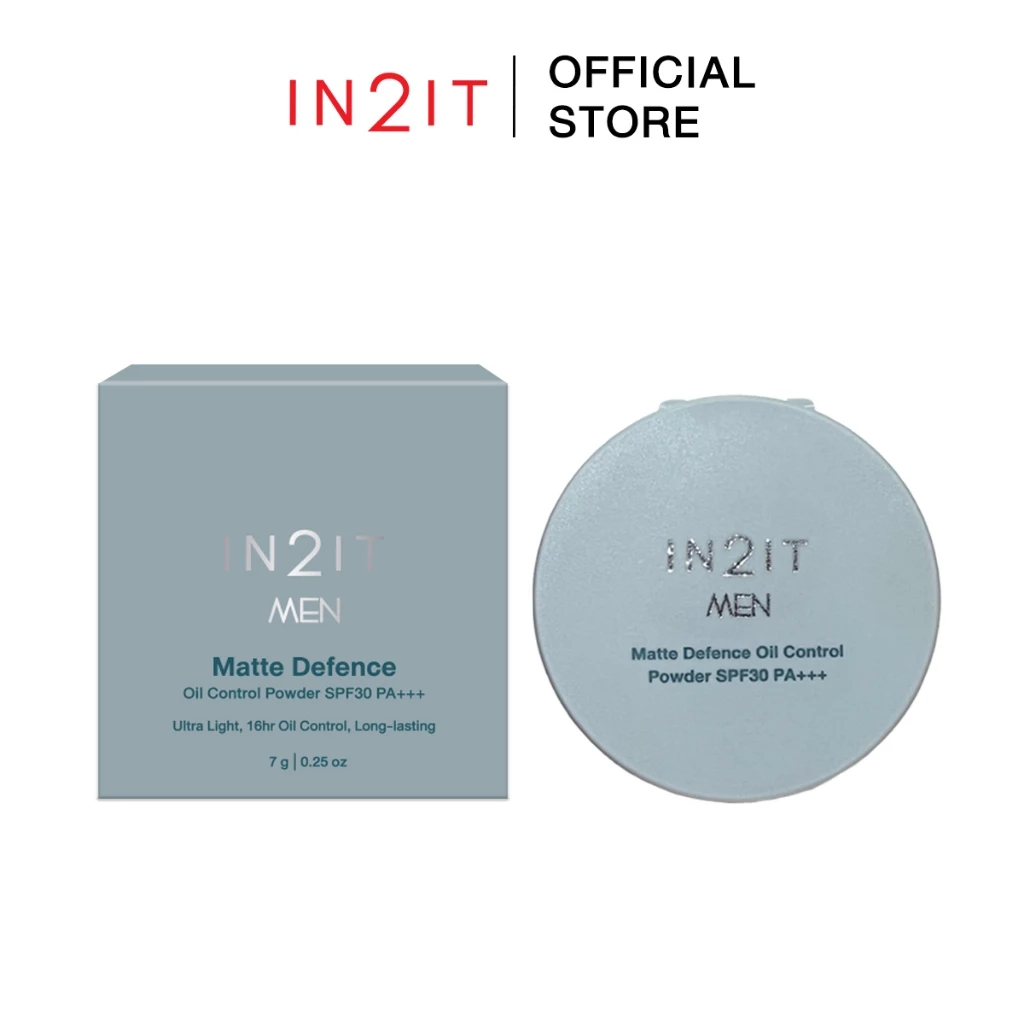 IN2IT MEN MATTE DEFENCE OIL CONTROL POWDER SPF30 PA+++ แป้งพัฟผสมรองพื้น พร้อมกันแดด คุมมัน [MMPM] thumbnail 6