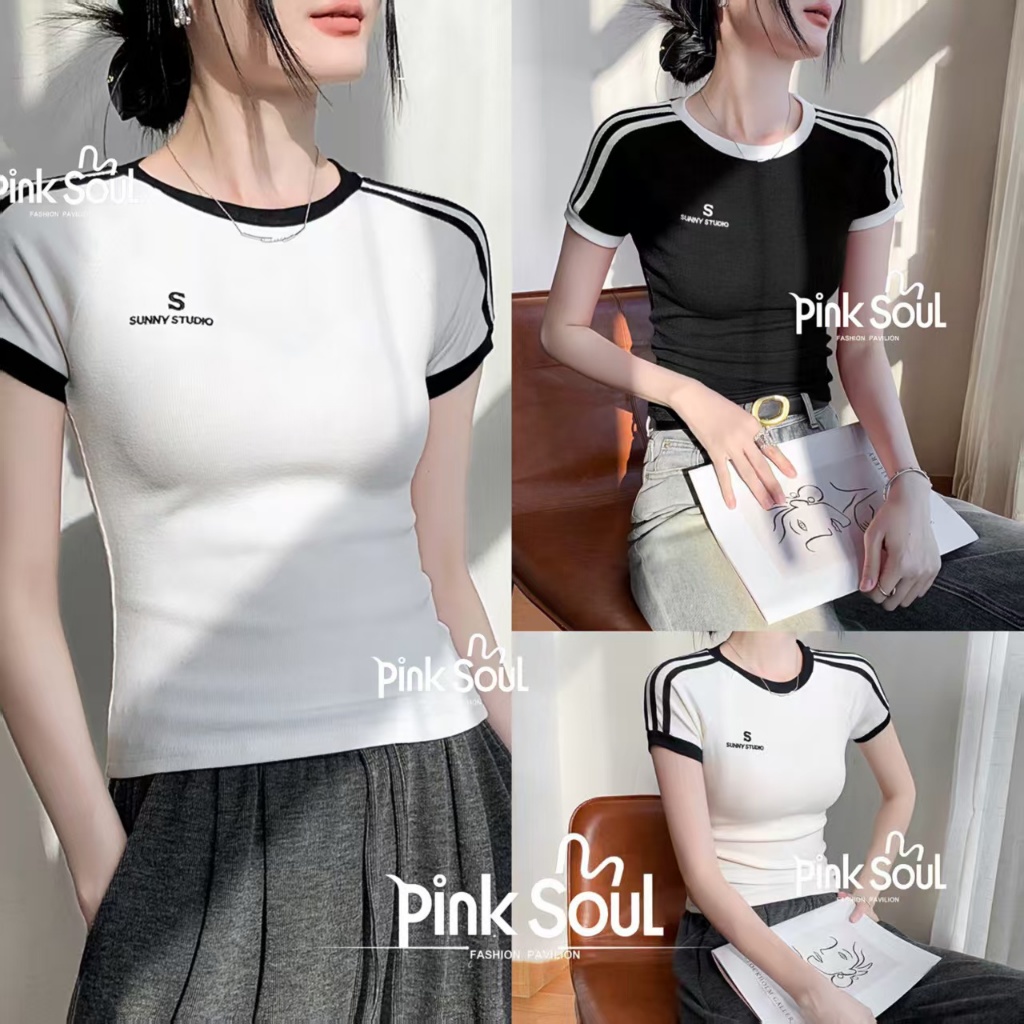 เสื้อครอป แฟชั่น เสื้อแขนสั้นผู้หญิง สีพื้น คอกลม เรียบๆ เซ็กซี่ เกาหลี สําหรับผู้หญิง ใส่ไปคลับ ปาร์ต