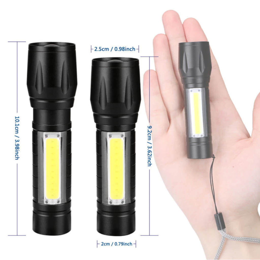 ไฟฉายพกพา มินิ ชาร์จไฟ USB  ไฟฉายแรงสูง ปรับได้ 3รูปแบบ พกพาเดินป่า แคมป์ปิ้ง ใช้ยามฉุกเฉิน thumbnail 6