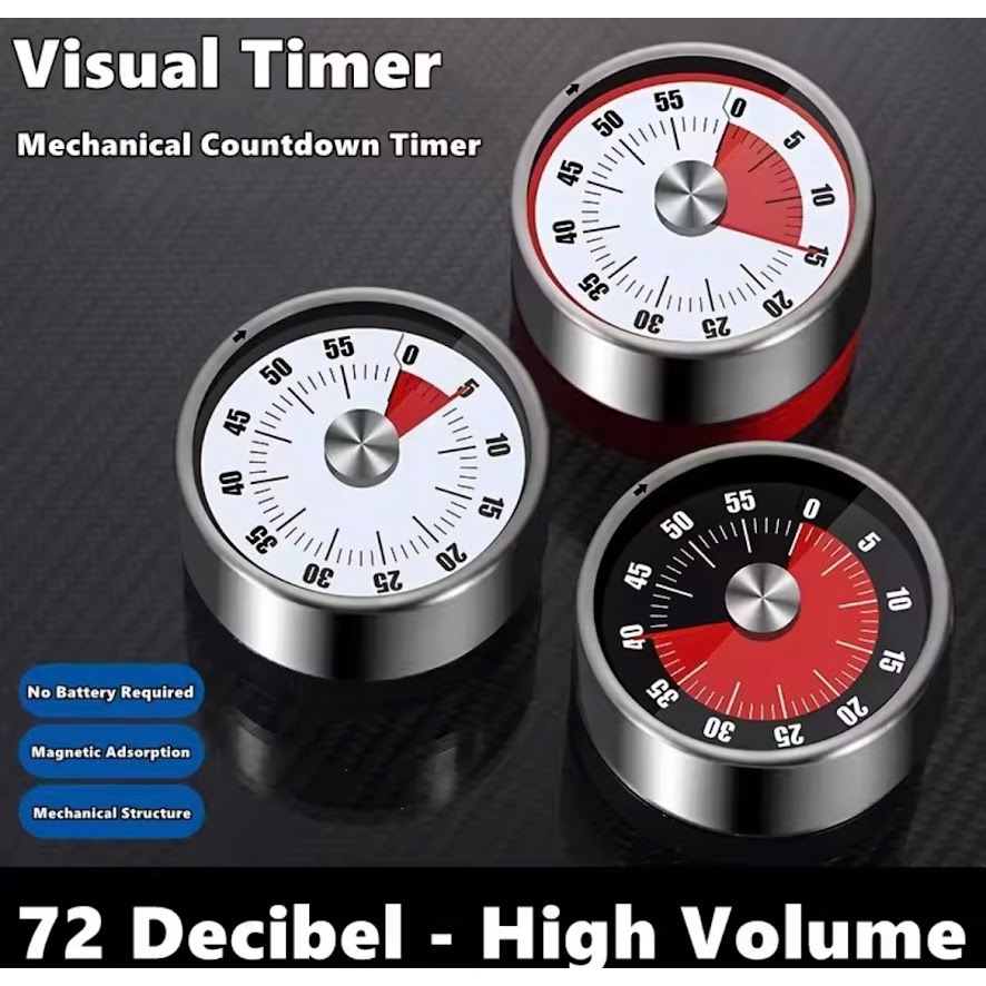 เตือนนับถอยหลัง Magnetic Mechanical Visual Timers ห้องเรียนนาฬิกาอบสําหรับการสอนการประชุมครัวทําอาหารเบเกอรี่ทํางาน