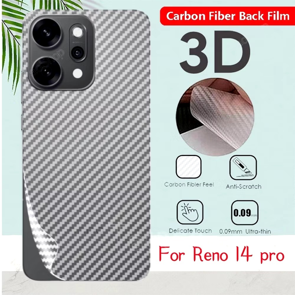 OPPO Reno14 5Gตรงรุ่น(พร้อมส่งในไทย)ฟิล์มหลังลายเคฟล่าOPPO Reno 14/OPPO Reno 14Pro/OPPO Reno 14F