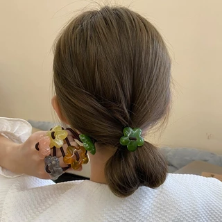 ยางรัดผม สายยางตกแต่งดอกไม้ เครื่องประดับผมที่เรียบง่าย เครื่องประดับผมเรียบง่ายสไตล์ญี่ปุ่นและเกาหลี
