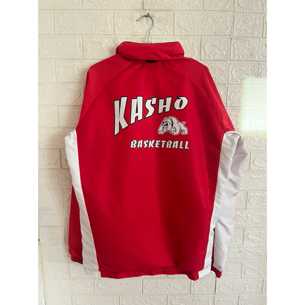 เสื้อคลุมผ้าโพลีบุฟลีชบาง squadro สีแดงขาว รอบอก48“