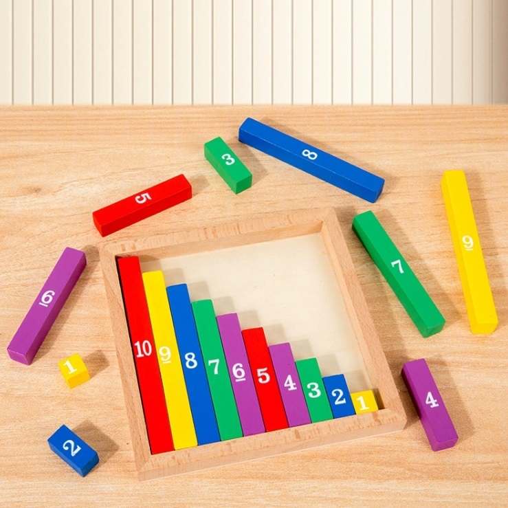 Wooden Number Table Board : Montessori Digital Addition Building Blocks ของเล่นไม้ มอนเตสซอรี่ คณิตศาสตร์ จำนวน บวก MATH