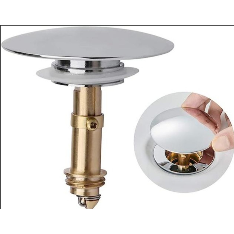 ปลั๊กสะดืออ่างล้างหน้าแบบป๊อปอัพ shopee BathMate Sotution วัสดุทองเหลืองเคลือบโครเมี่ยน ใช้ไ้ด้กับอ่