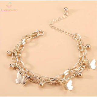 COD💖สร้อยข้อมือรูปผีเสื้อ จี้ผีเสื้อ สร้อยข้อมือกำไล เครื่องประดับ กำไลข้อมือผู้หญิง สไตล์เกาหลี หรูหราของขวั-Lune