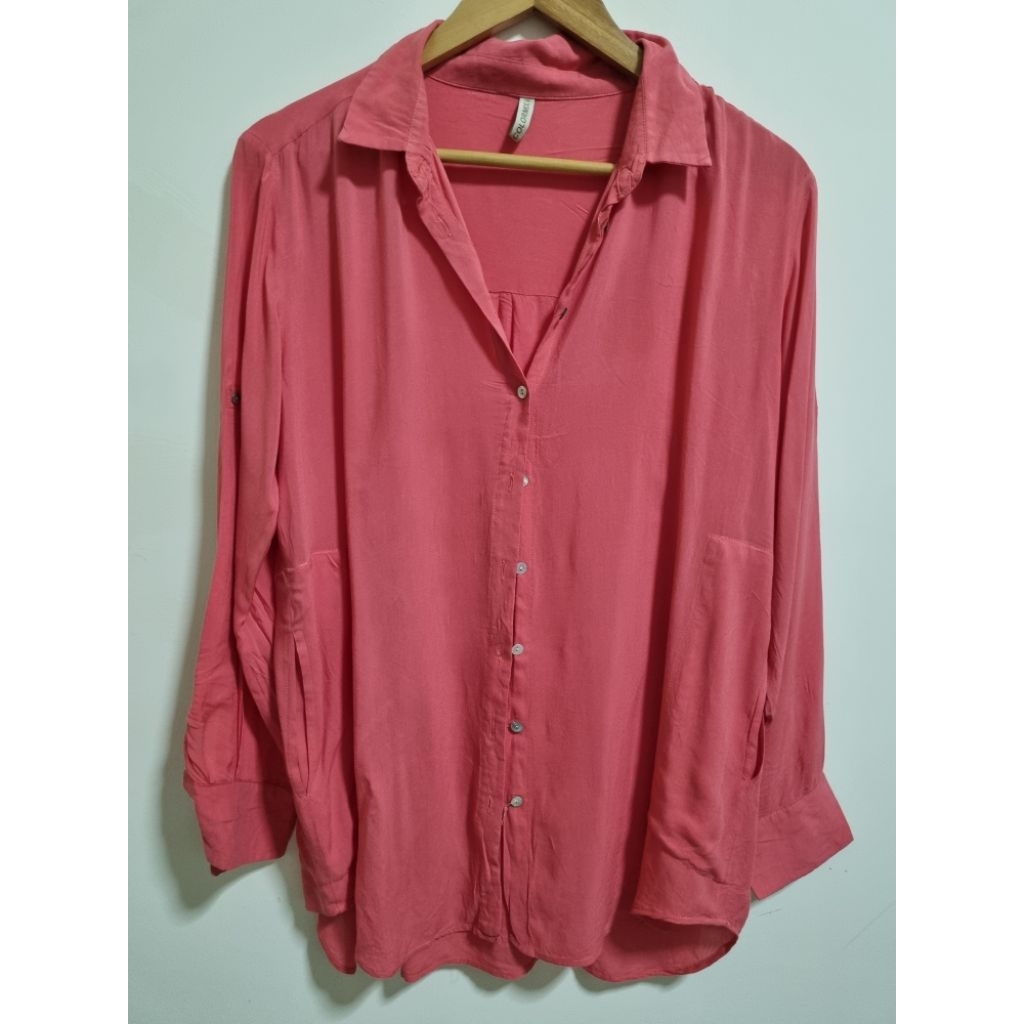 เอทูแซด มือ2 เสื้อเชิ้ตผู้หญิงแขนยาว a.l.l.^z  ผ้านิ่ม สภาพดี มีตำหนิตามรูป