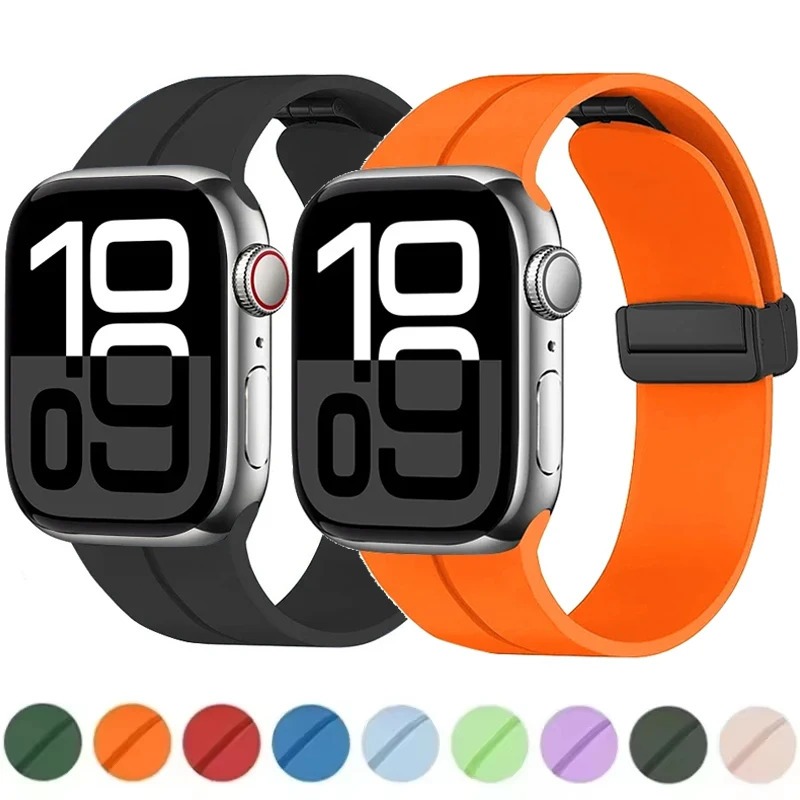 เข้ากันได้กับสายนาฬิกา iWatch ซีรีส์ 10 46 มม. 42 มม. สายนาฬิกาแบบหัวเข็มขัดแม่เหล็กสำหรับ iWatch ซีรีส์ Ultra 2 10