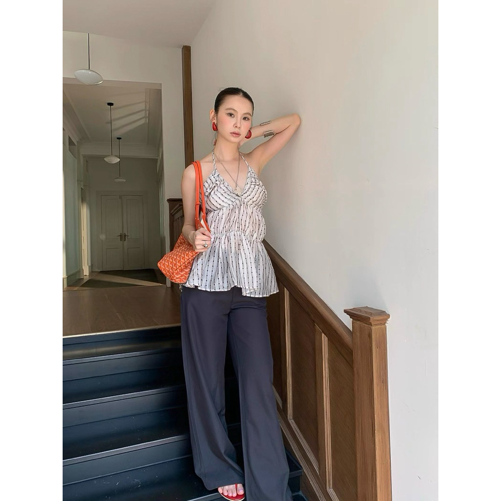 𝗕𝗥𝗘𝗘𝗭𝗬 𝗛𝗔𝗟𝗧𝗘𝗥 𝗧𝗢𝗣🎐พร้อมส่ง🪧ONSEASONเสื้อคล้องคองานป้ายลายแมตส์ง่าย