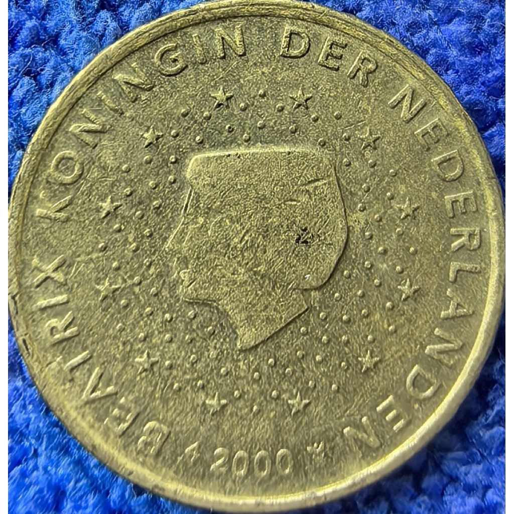 เหรียญ​ต่างประเทศ​ เนเธอแลนด์​ Netherlands, ยูโร, 10 Euro​Cent, ใช้แล้ว, #​1250