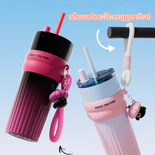 【ONDA】（COD）แก้วกาแฟสแตนเลสซับเซรามิกพร้อมฝาปิดขวดสูญญากาศสามารถเก็บความร้อนและความเย็น 700ml