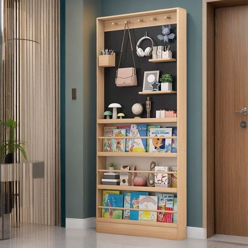 ชั้นวางของ 3-in-1 (หลังประตู+หนังสือ+ของใช้) ไม้แท้ บาร์โฮลเด็ก ชั้นเก็บของหลายชั้น ติดผนังประหยัดพื้นที่