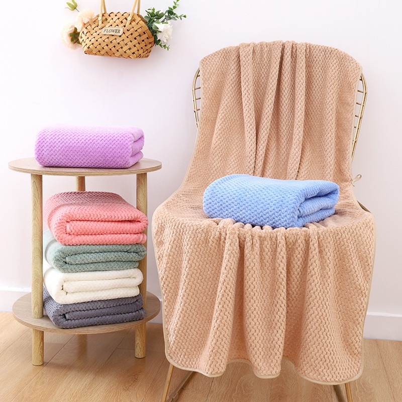 YJB-01/02 【มี 2 ขนาด】ผ้าเช็ดตัวรังผึ้ง สาเก  ผ้าขนหนูอาบน้ำ ขนนุ่ม ซับน้ำดี  ผืนใหญ่ห่อตัวได้ ราคาถู