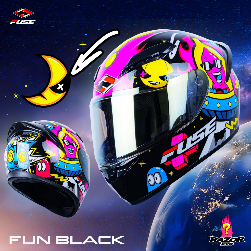 หมวกกันน็อคเต็มใบ Fuse RAZOR EVO ราคา 1,090.- เท่านั้น ดีไซน์สุดสนุกและเร้าใจ - รูปที่ 5