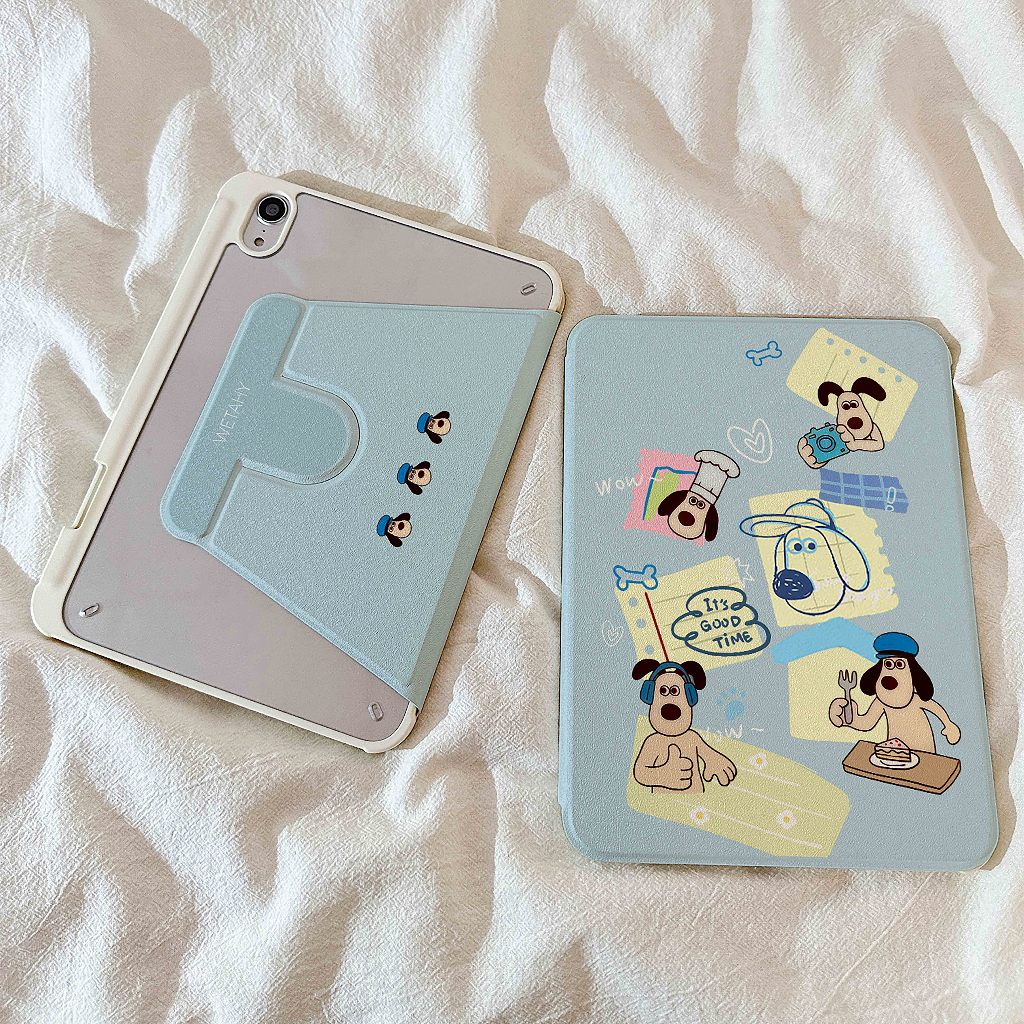 🌼ออกให้ 24 ชม🌼เคสiPadหมุน 360° Gen11 Air6 Gen9 ที่ใส่ปากกา Wallace และ Gromit เคส iPad Air7 Gen10