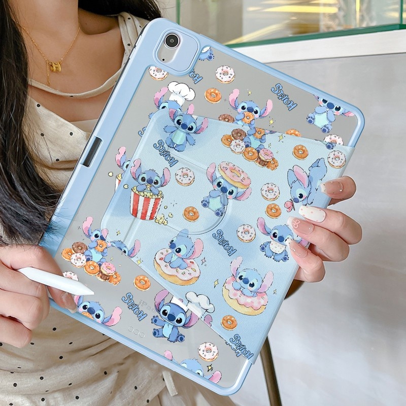 🚀จัดส่งทันที🚀เคสไอแพด การหมุน 360 องศา Stitch Pro13 Air7/6 11 Gen12/11 Gen9 การ์ตูน เคสiPad Gen6/5
