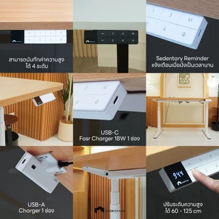 พร้อมจัดส่ง!! DESKSPACE โต๊ะปรับระดับไฟฟ้า Dual Motor เลือกสีขาโต๊ะได้ มีช่อง USB Charger ปรับความสูงได้ 60-125 cm