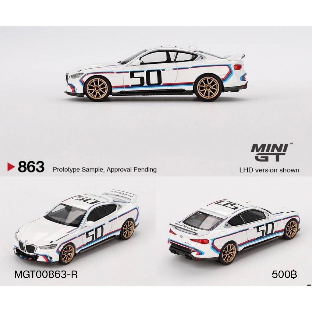 MGT00863-R-MINI GT BMW 3.0 CSL White RHD