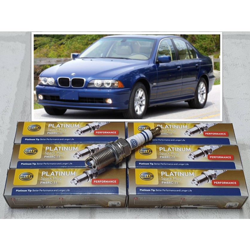 หัวเทียน แพลทตินัม รถบีเอ็ม BMW E39 ( 1995 - 2003 ) ชุด 6 หัว ระยะการใช้งาน 60,000 กม :  Hella PM8RC-11