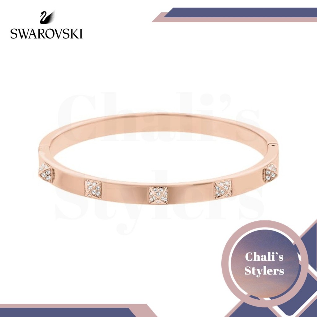 กำไลข้อมือ Swarovski Tactic Bangle สีโรสโกลด์ คริสตัลสังเคราะห์ ขนาด 5.8 ซม.