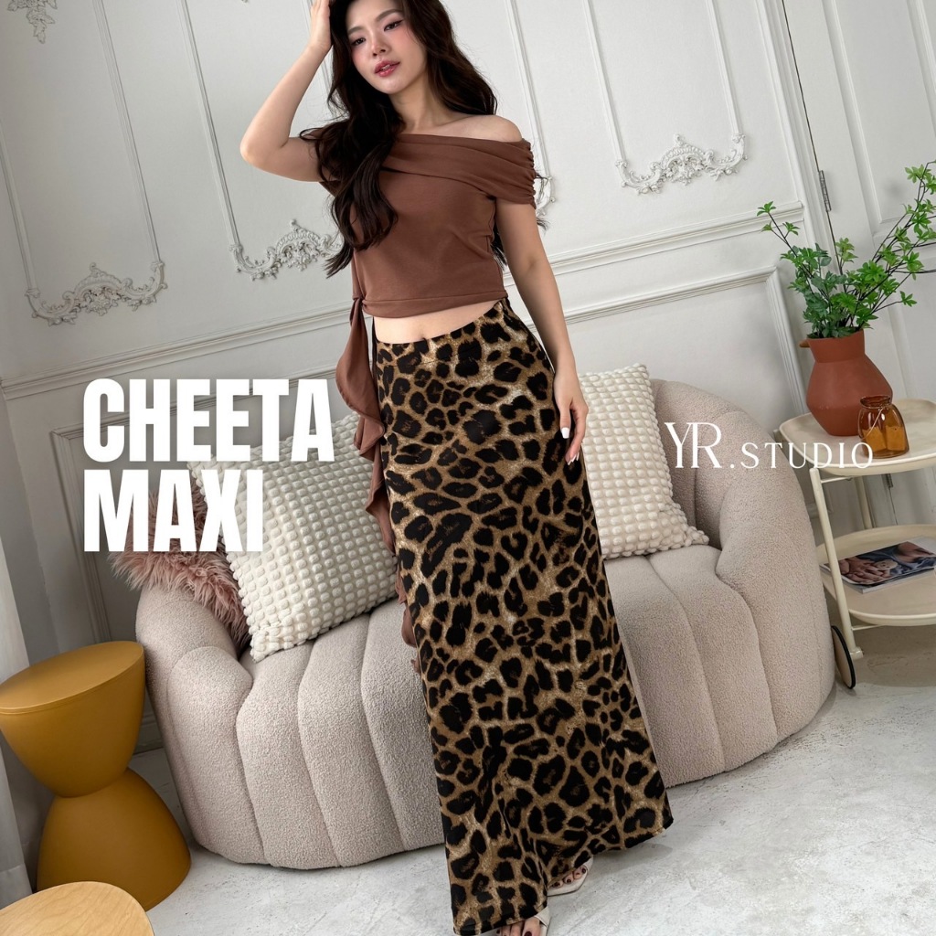 พร้อมส่ง CHEETA MAXI กระโปรงยาวลายเสือ 2025 รุ่นนี้มีไซค์นะคะ ผ้ามีหลายลายให้เลือกน้า