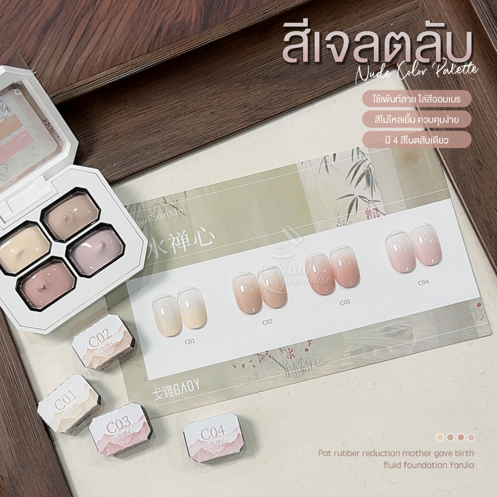 GAOY สีออมเบรย์ 4 สี (อบ) สีเจลทาเล็บ และเพ้นท์เล็บ Ombré สีเจลทำออมเบรย์ สีเจลไล่สี ใช้ทาได้ C01-04