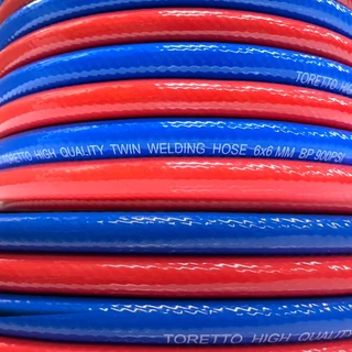 รวมสายลมคู่ PVC มีแบรนด์ takara/toretto ขนาด 6*6*13mm. แดง-น้ำเงิน ยาว 5-20m. สายแก๊สคู่เชื่อมโลหะ