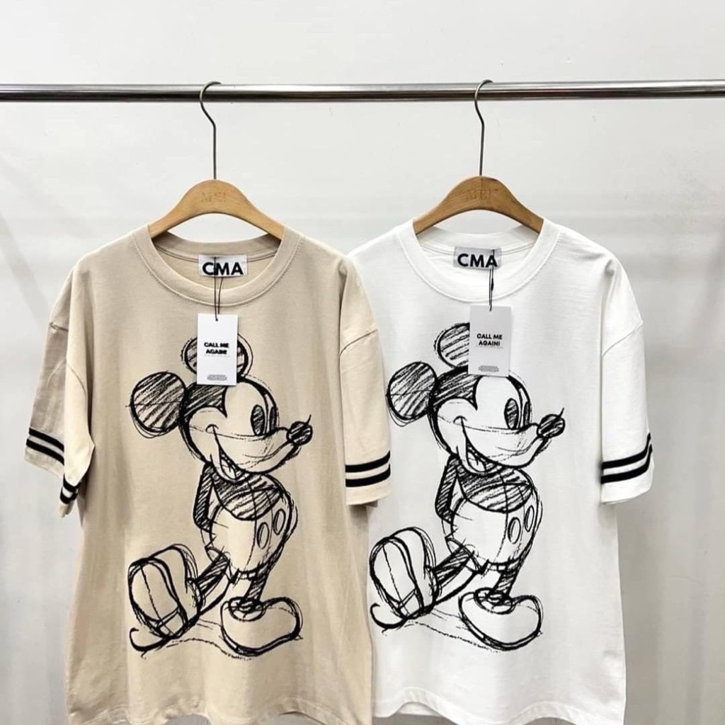 โล๊ะสต๊อก 👕 เสื้อยืด อก 44“ ลาย น้องมิกกี้❤️ (แบรน์ CMA)สกรีนหน้า-หลัง ผ้าคอตตอน100% ไม่ใช่ผ้านุ่มเด