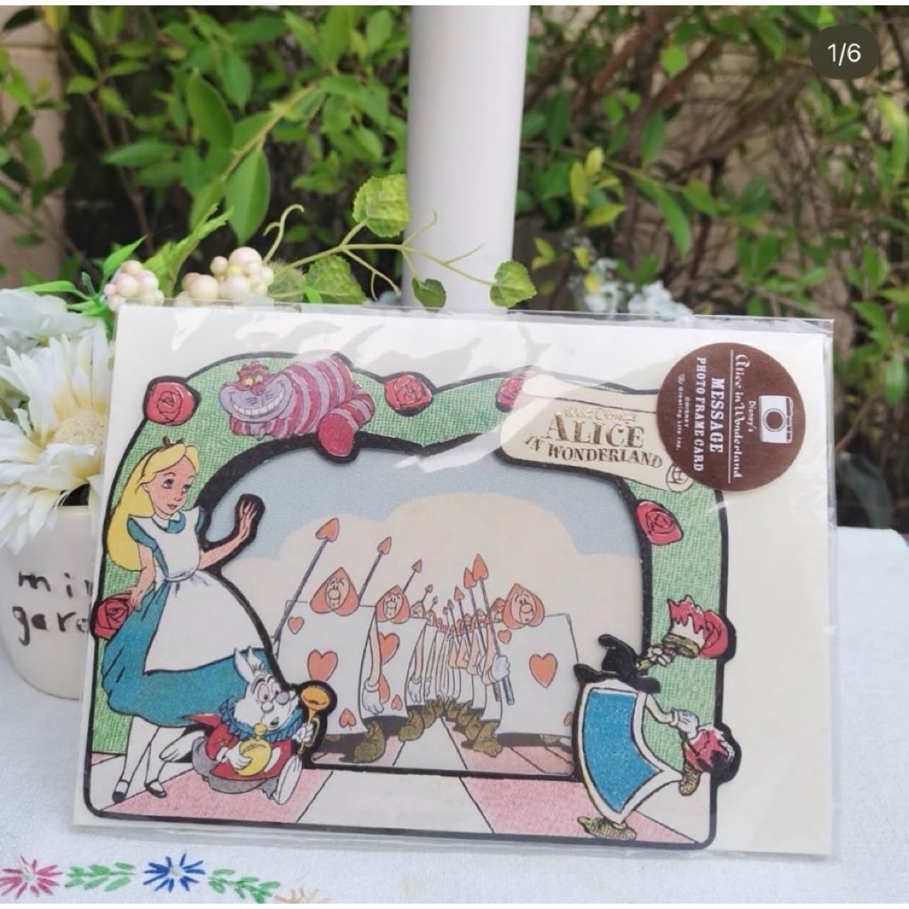 🎄Alice in wanderland 📸Photo frame card Disney🍎การ์ดอวยพรใส่รูปถ่ายได้ งานน่ารักมากค่ะ💕