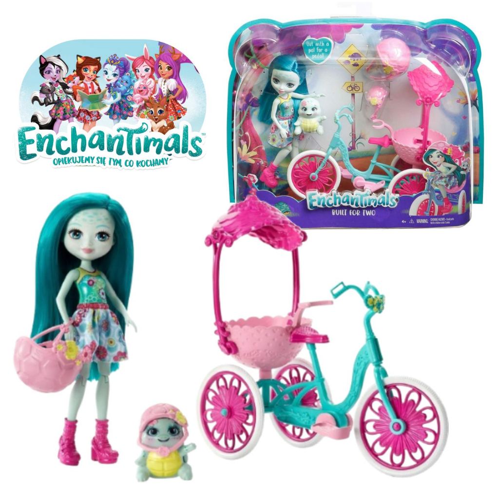 ตุ๊กตา Enchantimals Taylee Turtle พร้อมรถสามล้อ & เต่าคู่ใจ รุ่น FCC65 ตุ๊กตาของเล่น FJH11 # ลิขสิทธิ์แท้