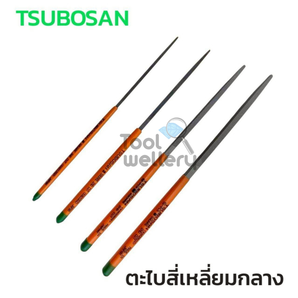 ตะไบญี่ปุ่น TSUBOSAN ตะไบสี่เหลี่ยม ความหยาบปานกลาง KA00502,KA00802,KA01002,KA01202 **ของญี่ปุ่นแท้**