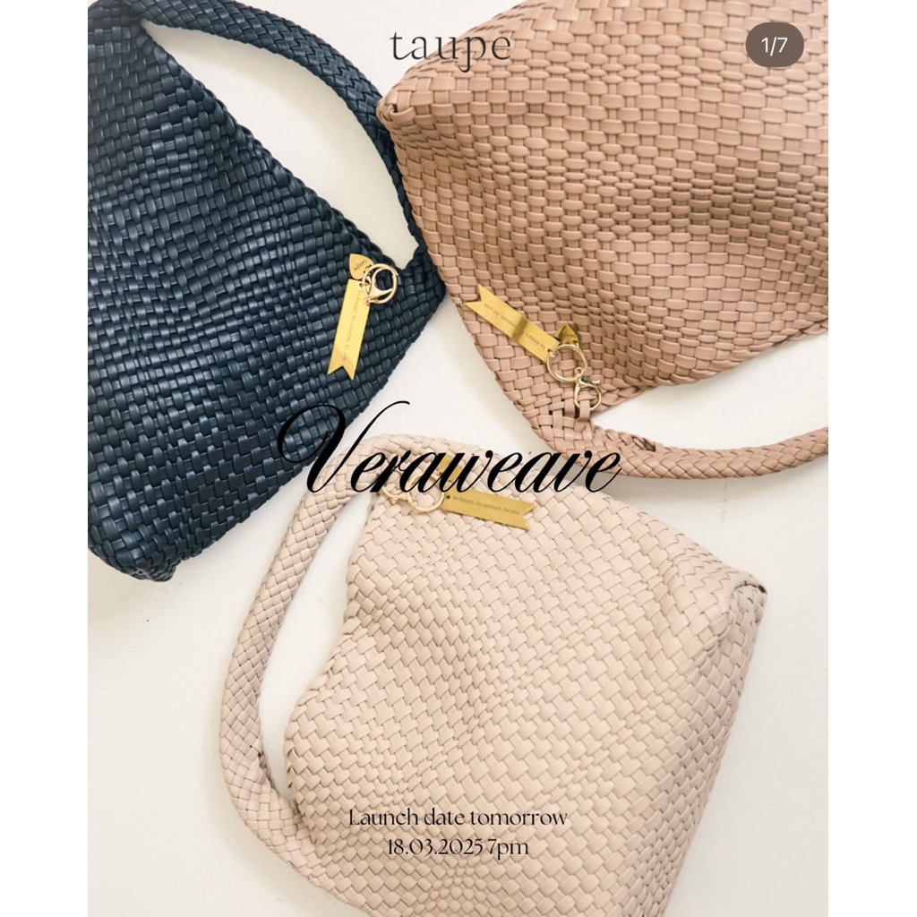Vera weeve bag สีเบจ จากร้าน taupe