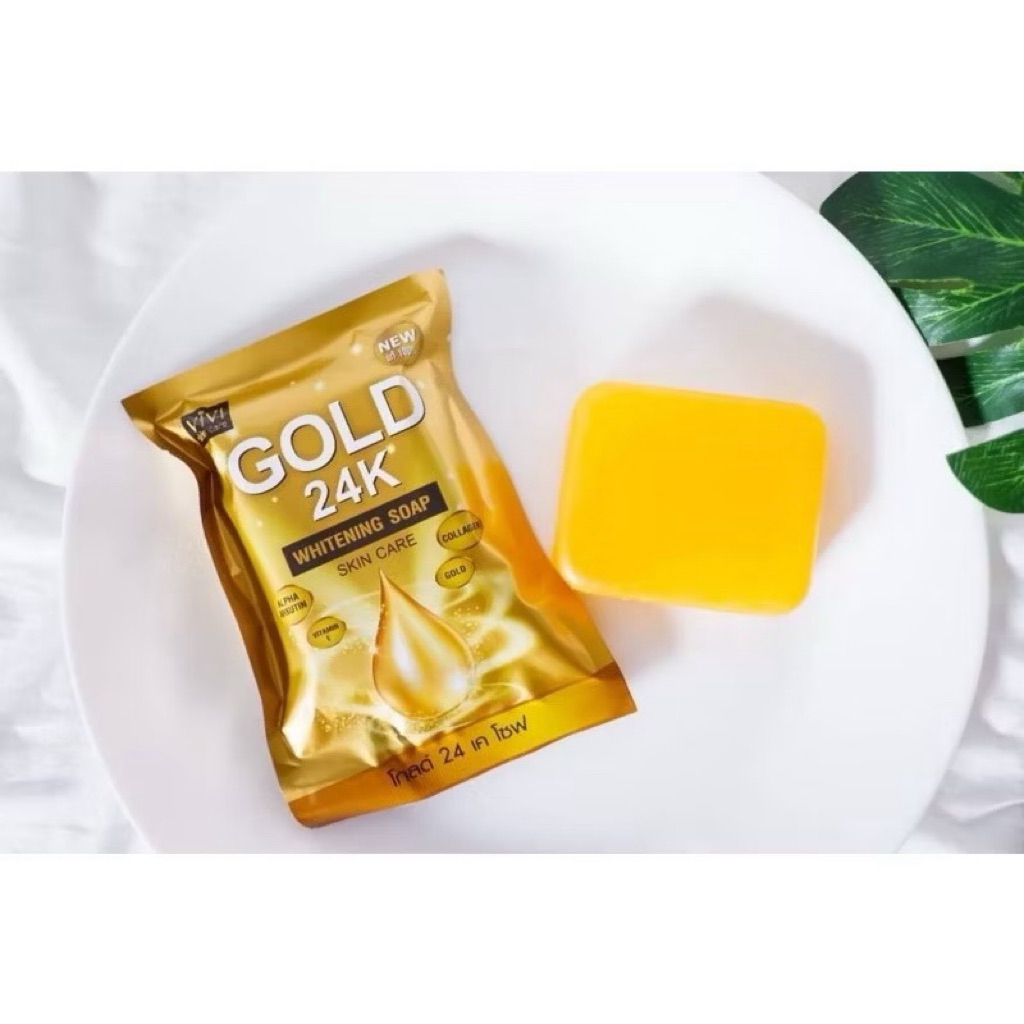สบู่ทองคำ24KGold.Whiteng.Soap By vivi 80 กรัม