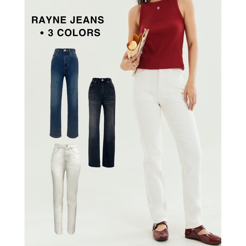 MOTTOM - RAYNE High Waisted Straight Leg Cropped Jeans