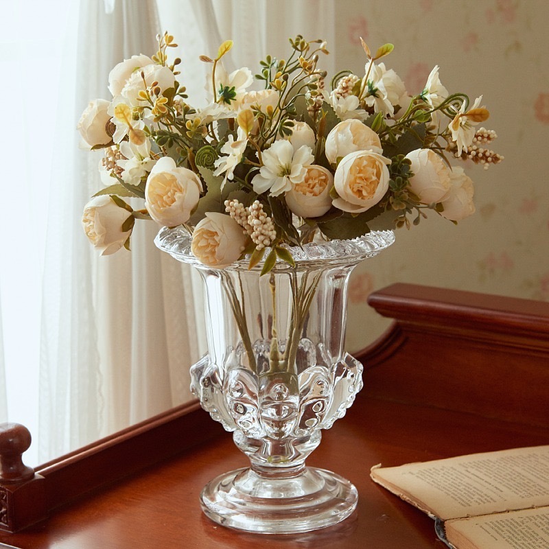 OurHome [พร้อมส่ง] แจกันแก้วสไตล์โรมันยุโรป European Roman-style glass vase ของแต่งบ้าน พร็อพถ่ายรูป ร้านกาแฟ ร้านอาหาร