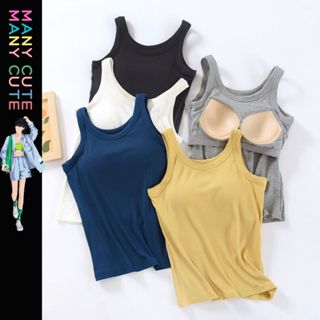 เสื้อกล้ามมีฟองน้ำ สไตล์ญี่ปุ่น เนื้อผ้าดีทรงกระชับ เสื้อกล้…