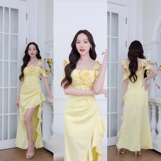 ชุดเดรส ชุดออกงาน ชุดราตรี FP067 สายเกลียวอ้อมแขน มีฟองน้ำ